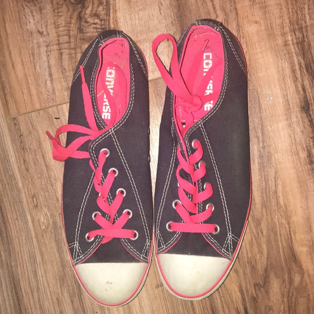 Navy blue and hot pink converse